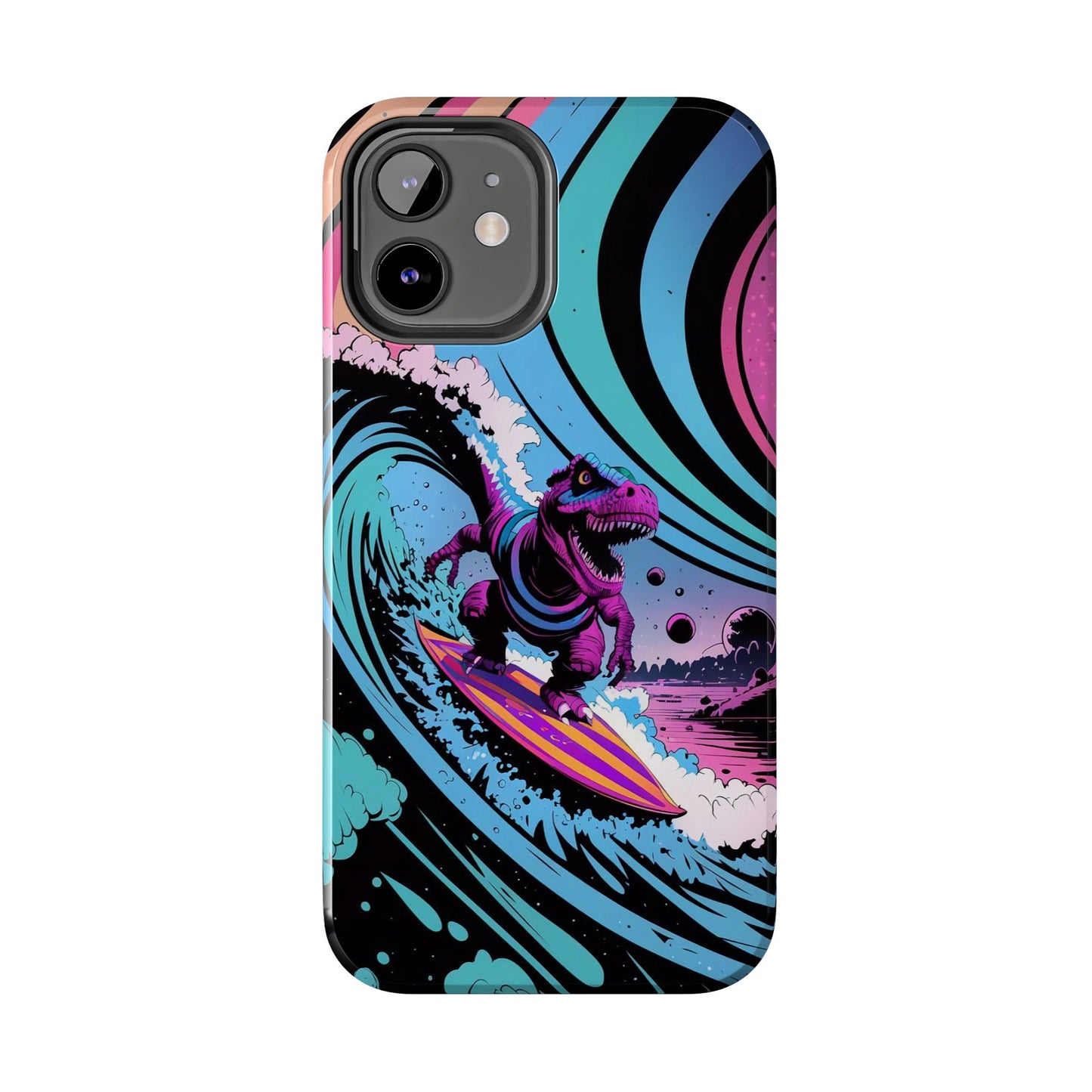 Cosmic T-Rex Surfer Adventure Tough Phone Case