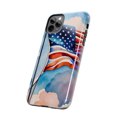 Windswept Patriot Watercolor Flag Tough Phone Case