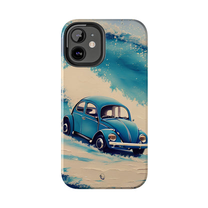 Wave Chasing Painted Blue VDub Beetle - Tough Phone Case