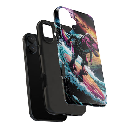 Cosmic T-Rex Surfer Tough Phone Case