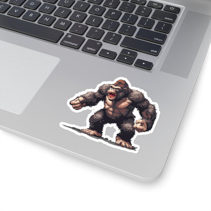 Pixelated Angry Giant Ape Arms Spread Vinyl Sticker