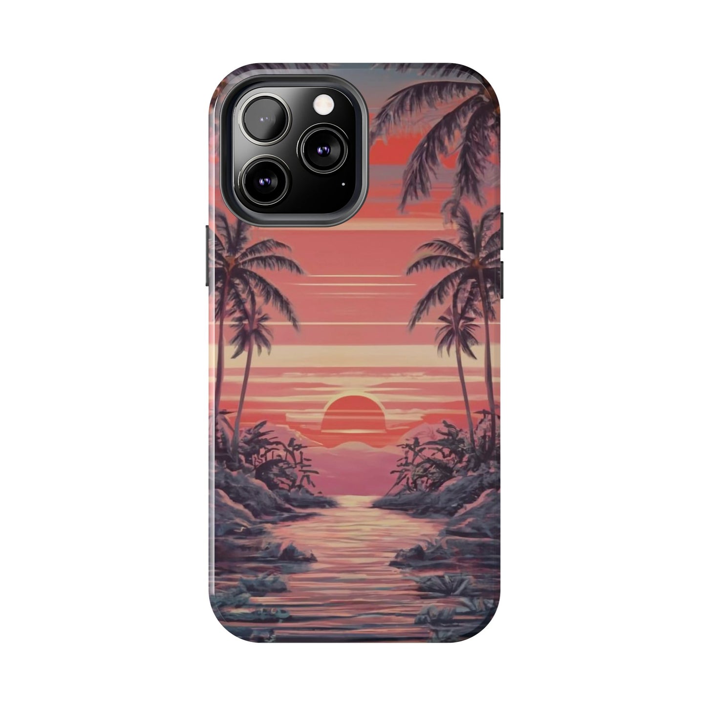 Sunset Serenity Palm Shore Tough Phone Case