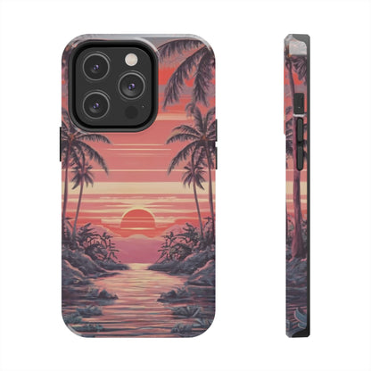 Sunset Serenity Palm Shore Tough Phone Case