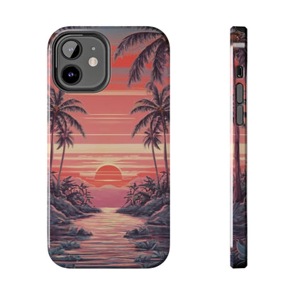 Sunset Serenity Palm Shore Tough Phone Case