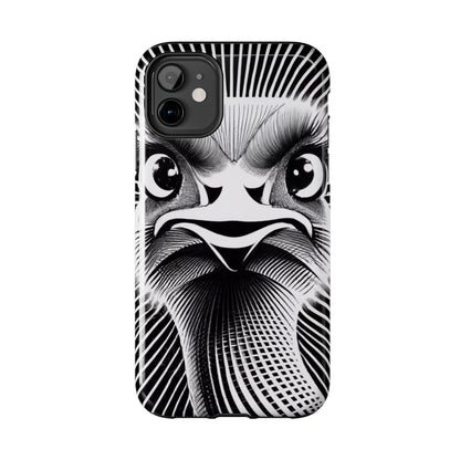 Mystical Stare Monochrome Ostrich Tough Phone Case