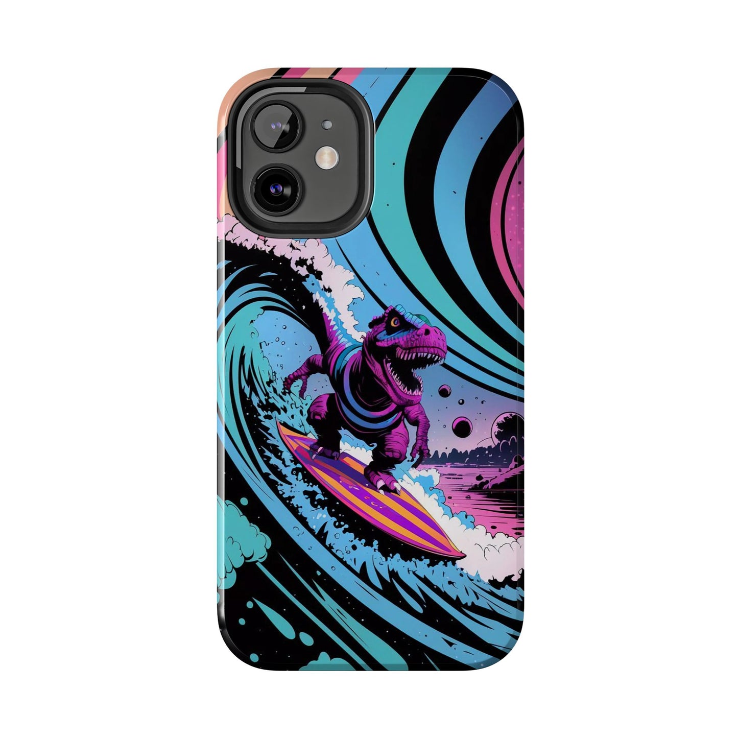 Cosmic T-Rex Surfer Adventure Tough Phone Case