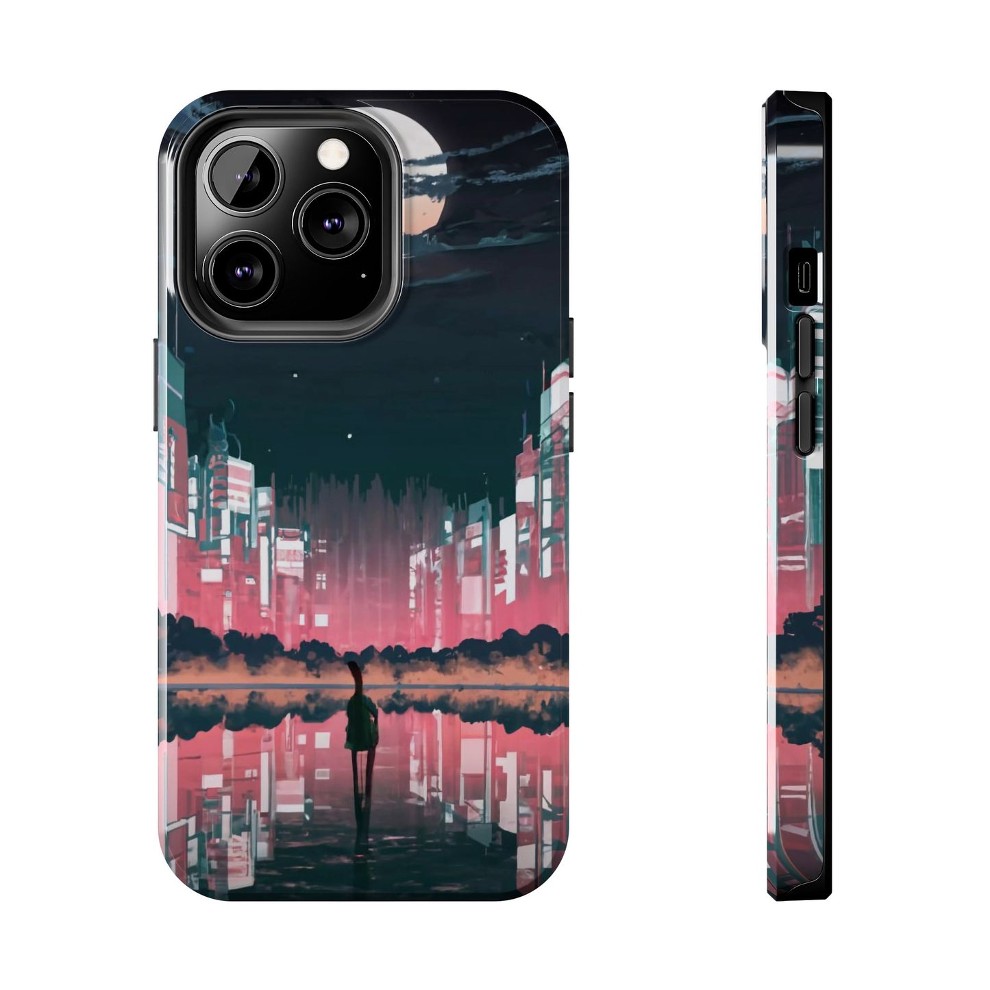 Moonlit Waterfront City Night Tough Phone Case