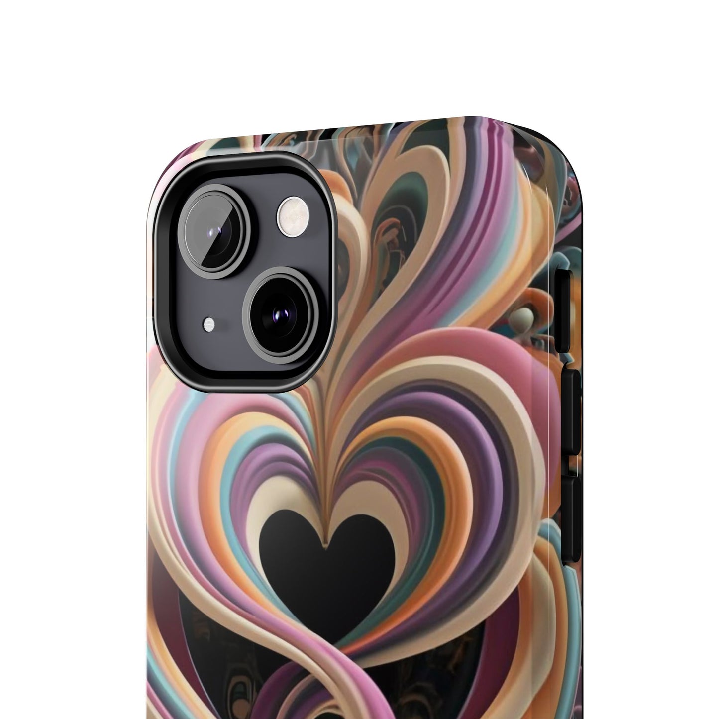 Pastel Heart Wave Abstract Tough Phone Case