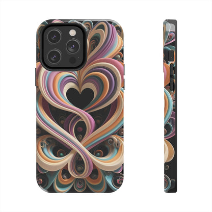 Pastel Heart Wave Abstract Tough Phone Case