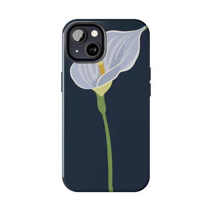 Blue Calla Flower Vector Poster Tough Phone Case