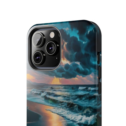 Coastal Sunset Waves Tough Phone Case