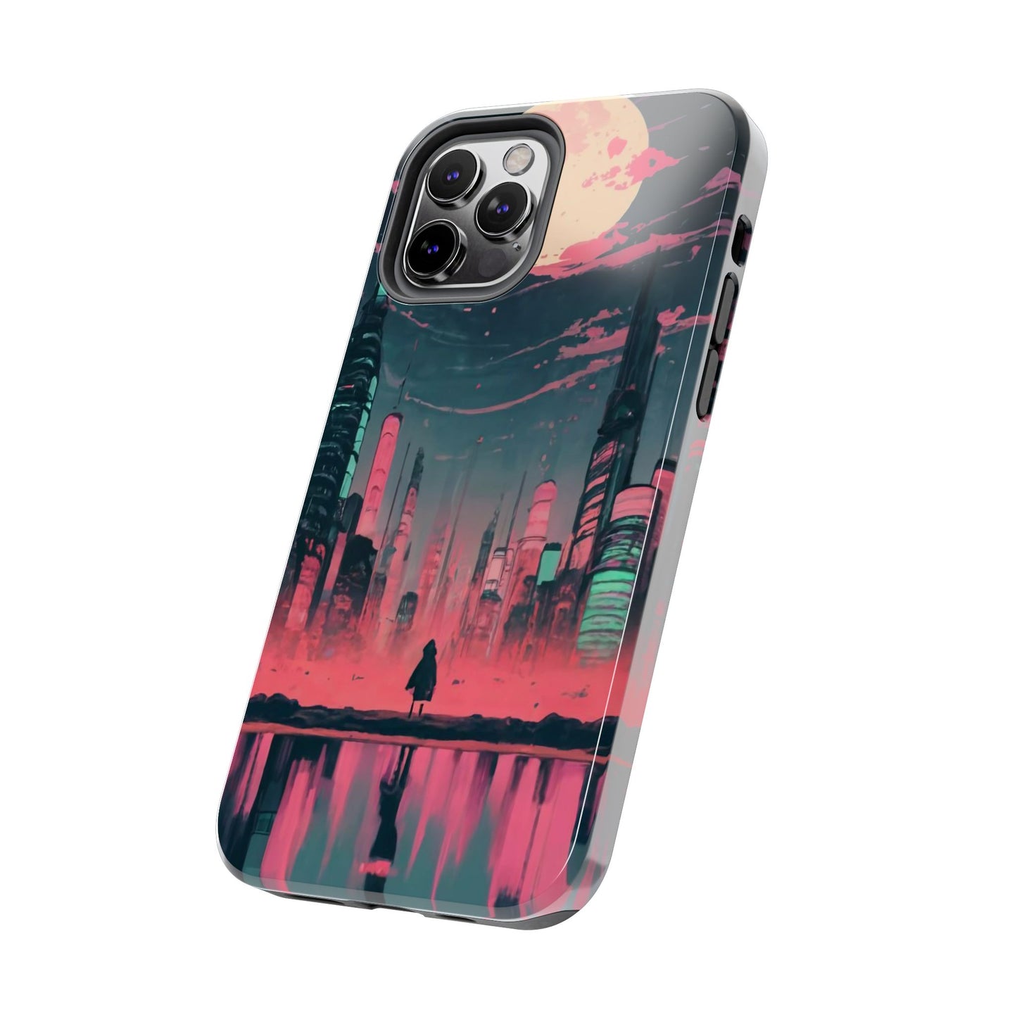 Moonlit Cityscape Night View Tough Phone Case