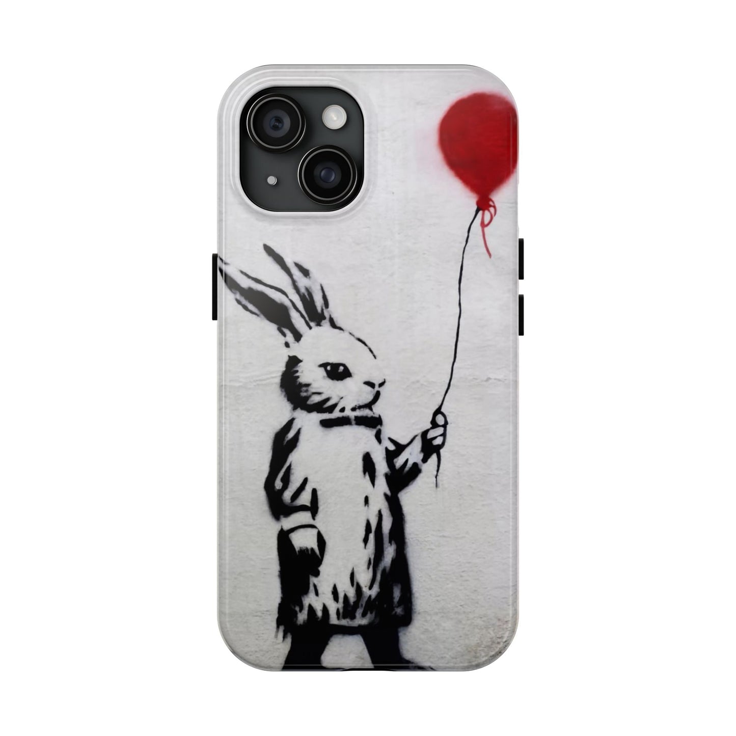 Banksy-Inspired Rabbit Balloon Escape Tough Phone Case