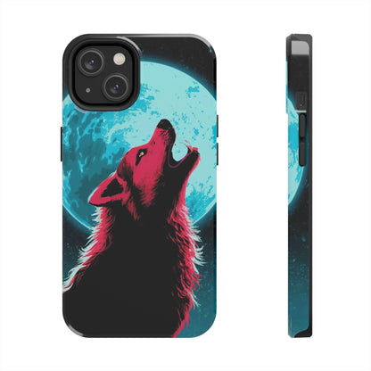 Teal Moon Wolf Serenade Tough Phone Case