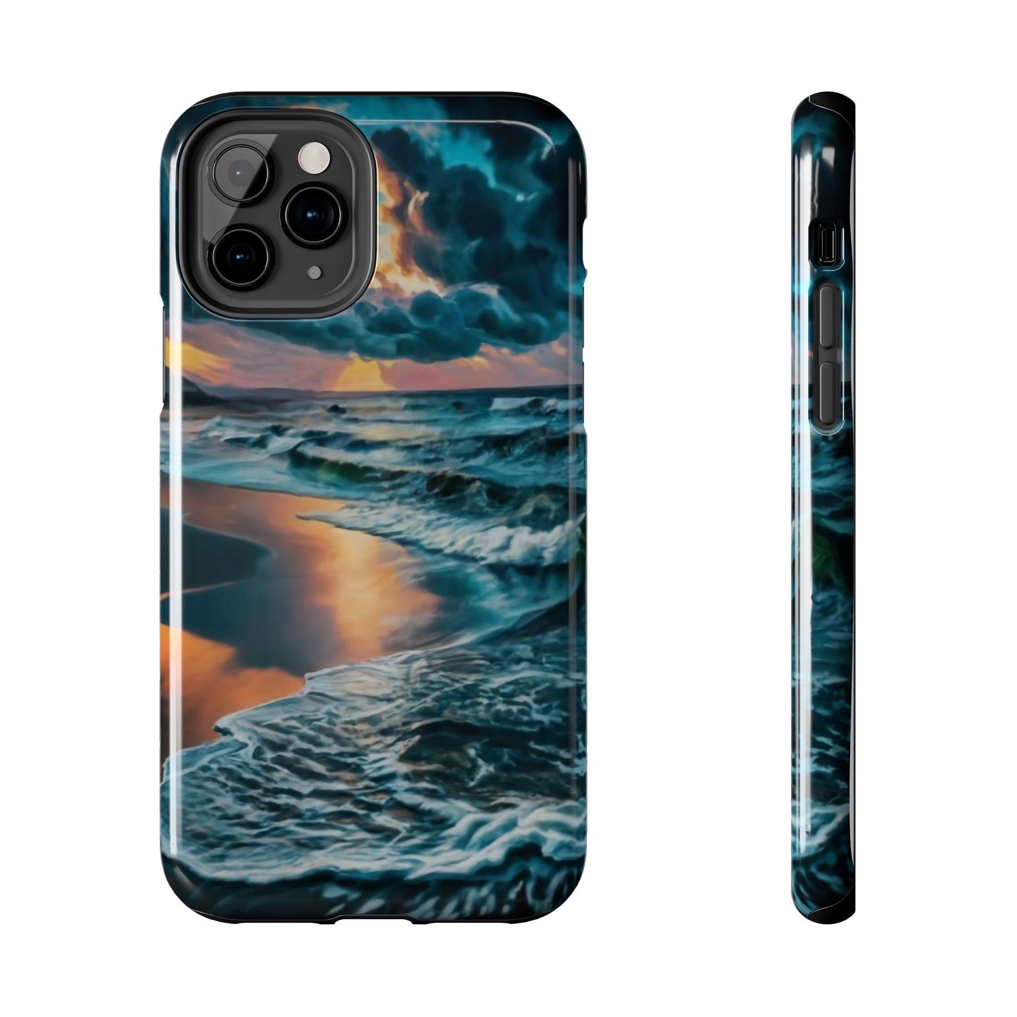 Coastal Sunset Waves Tough Phone Case