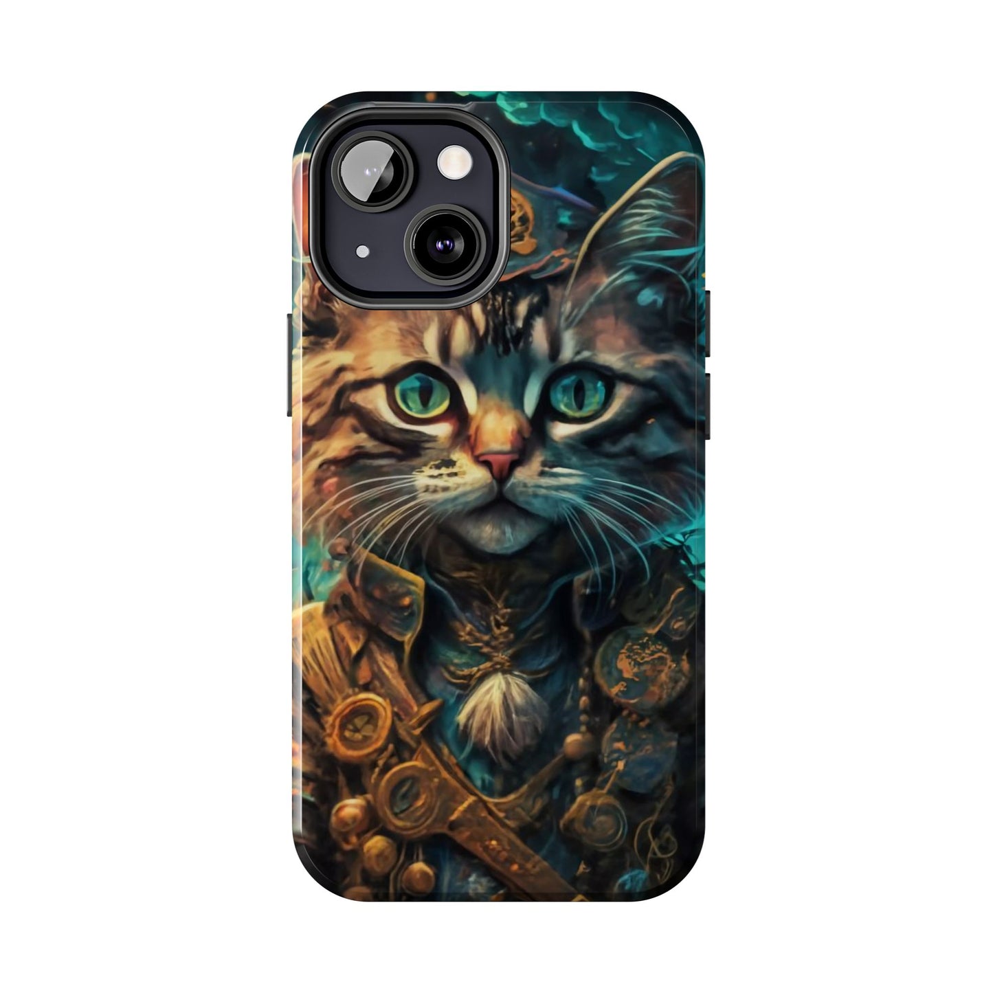 Cartoon Cat Pirate Starry Night Tough Phone Case