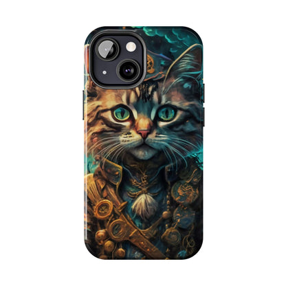 Cartoon Cat Pirate Starry Night Tough Phone Case