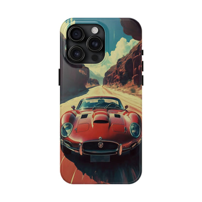 Desert Drive Red Sports Car Tough Phone Case