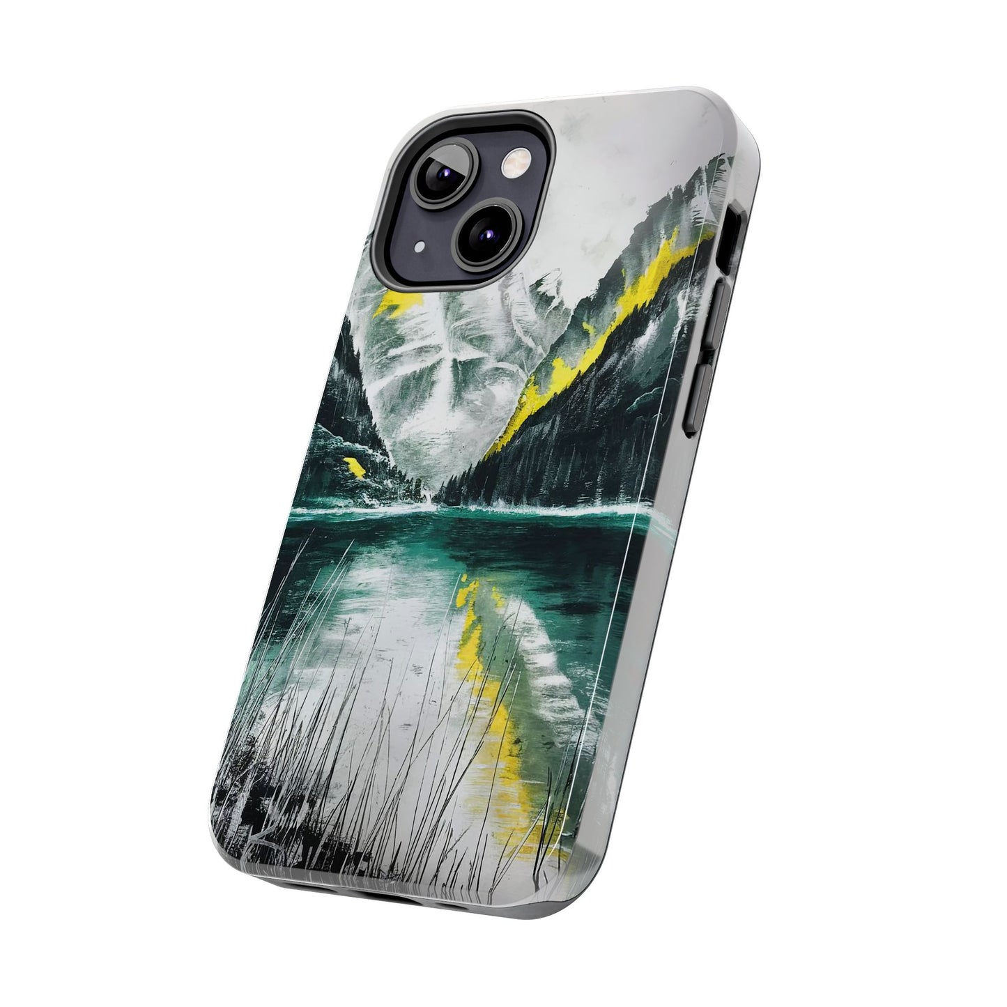 Serene Valley Charcoal Landscape Tough Phone Case