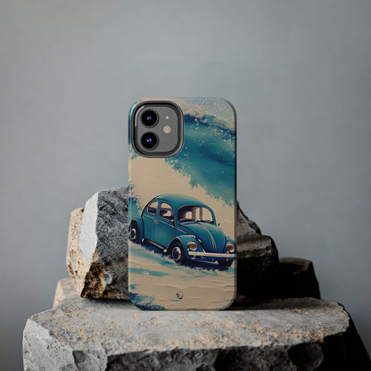 Wave Chasing Painted Blue VDub Beetle - Tough Phone Case