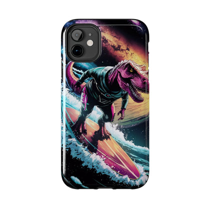 Cosmic T-Rex Surfer Tough Phone Case