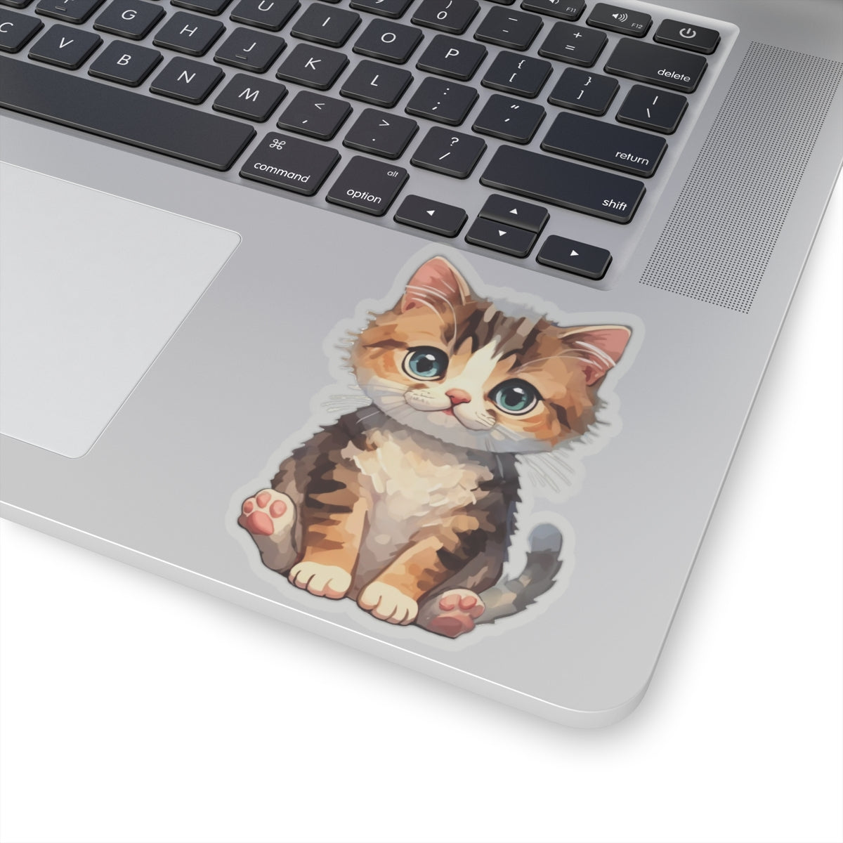 Whimsical Kitty Watercolor Cartoon Sticker