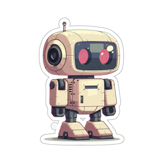 Retro Alarm Clock Robot Vinyl Sticker