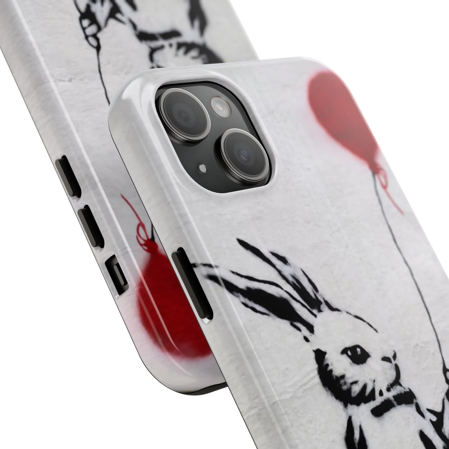 Banksy-Inspired Rabbit Balloon Escape Tough Phone Case