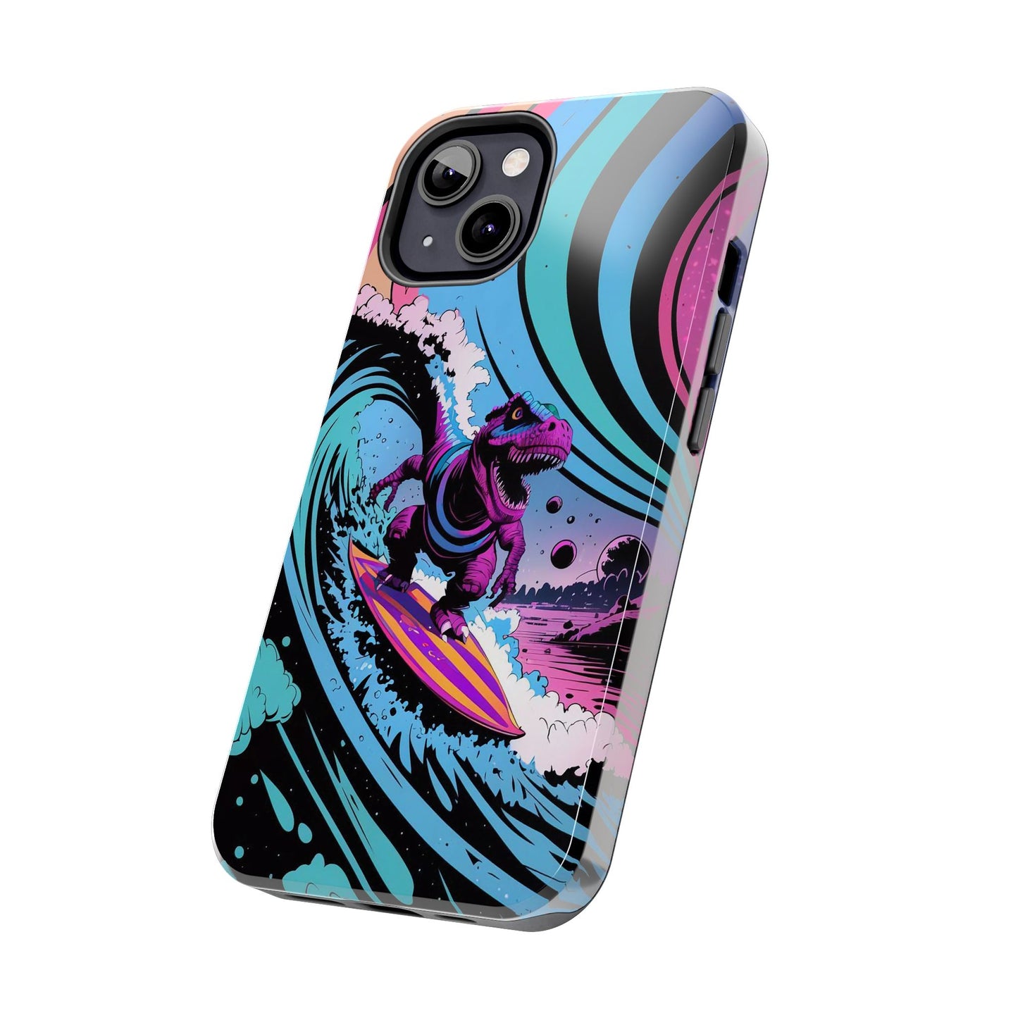 Cosmic T-Rex Surfer Adventure Tough Phone Case