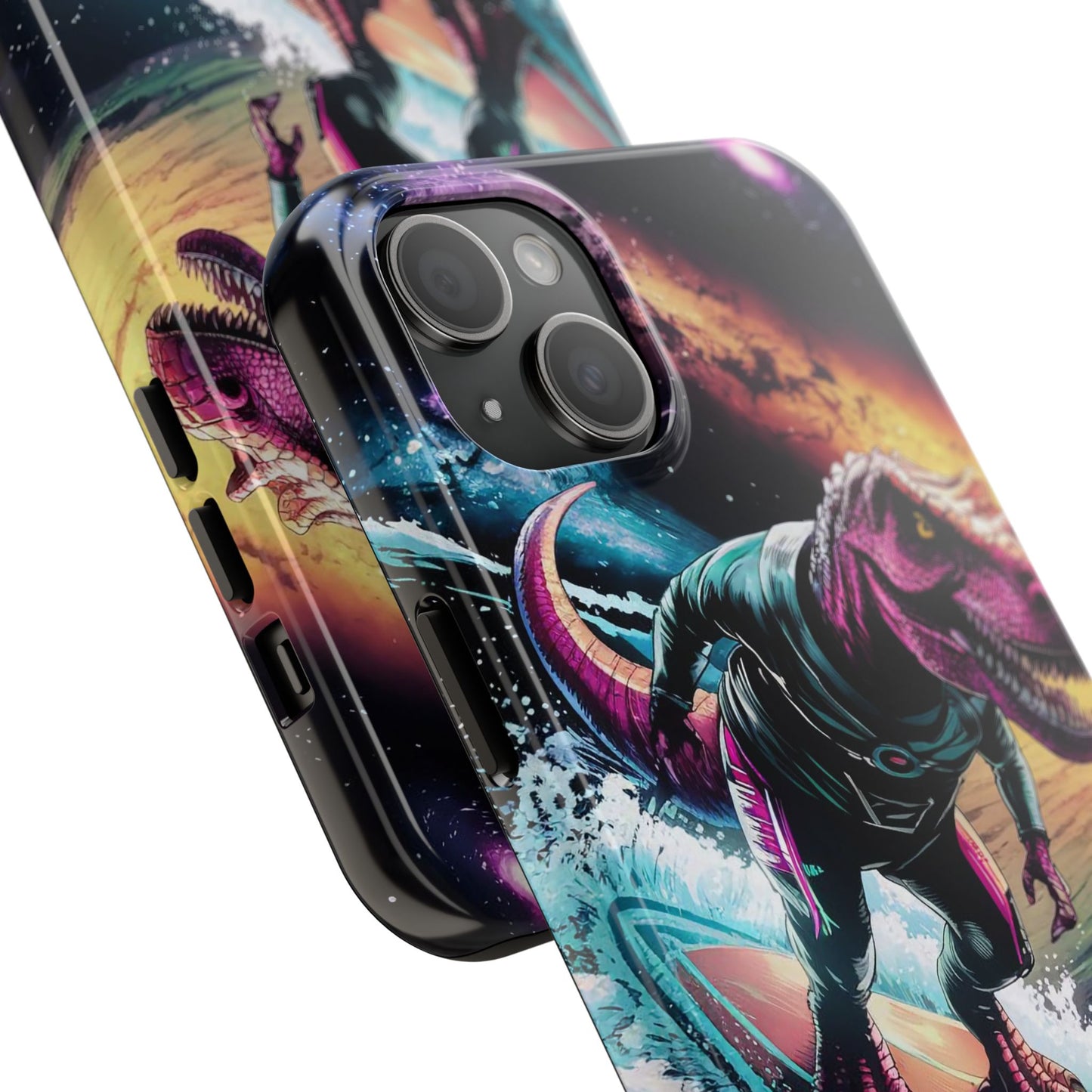 Cosmic T-Rex Surfer Tough Phone Case