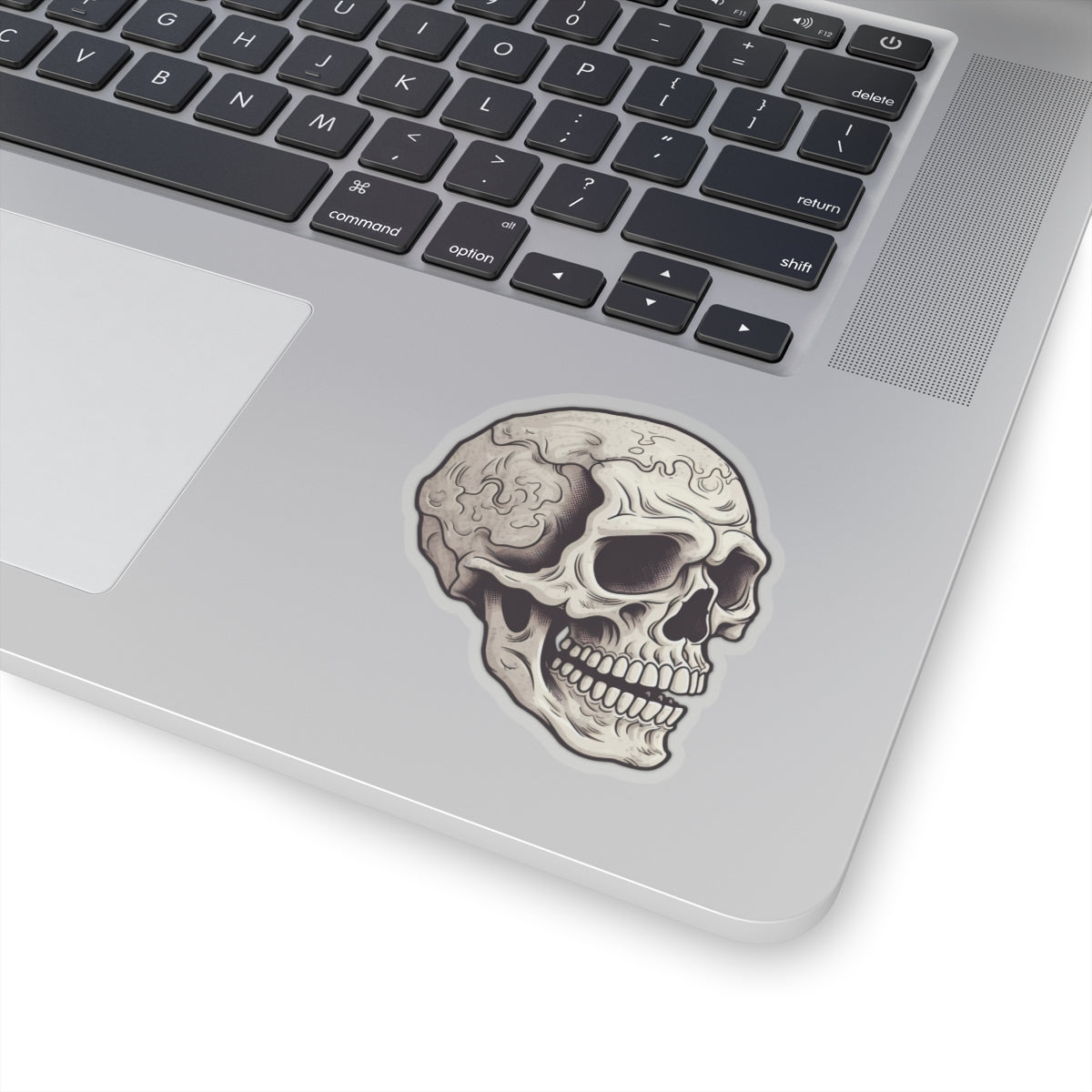 Wavy Cracked Texture Skull Sticker