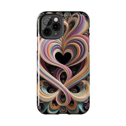 Pastel Heart Wave Abstract Tough Phone Case