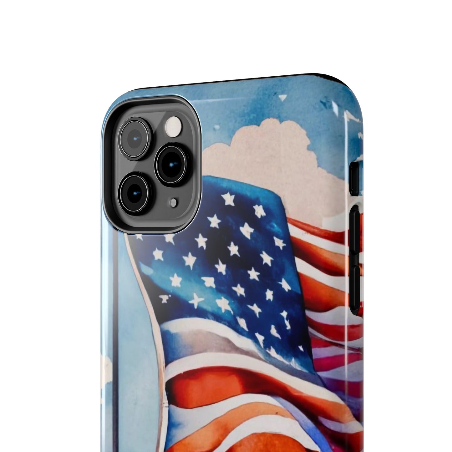 Windswept Patriot Watercolor Flag Tough Phone Case