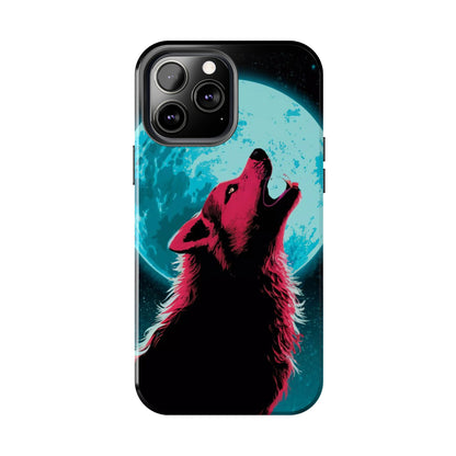 Teal Moon Wolf Serenade Tough Phone Case