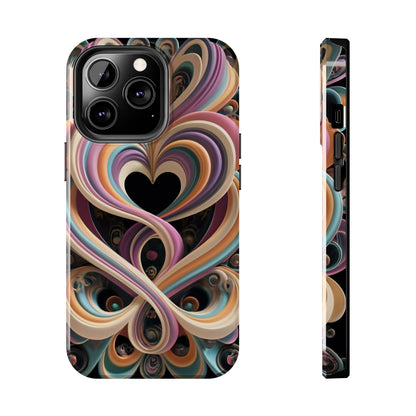 Pastel Heart Wave Abstract Tough Phone Case