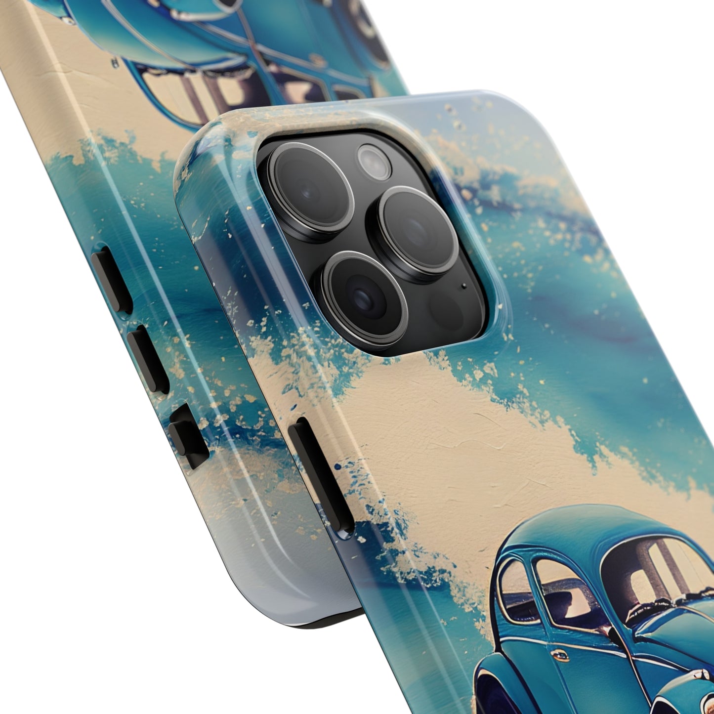 Wave Chasing Painted Blue VDub Beetle - Tough Phone Case