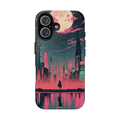 Moonlit Cityscape Night View Tough Phone Case