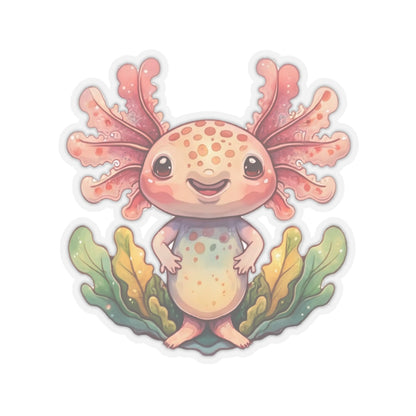 Cute Axolotl Watercolor Cartoon Sticker