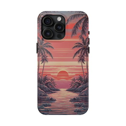 Sunset Serenity Palm Shore Tough Phone Case