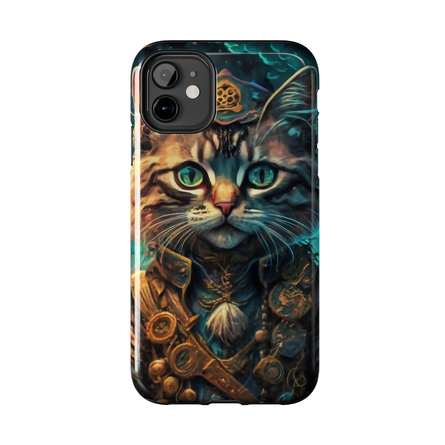 Cartoon Cat Pirate Starry Night Tough Phone Case