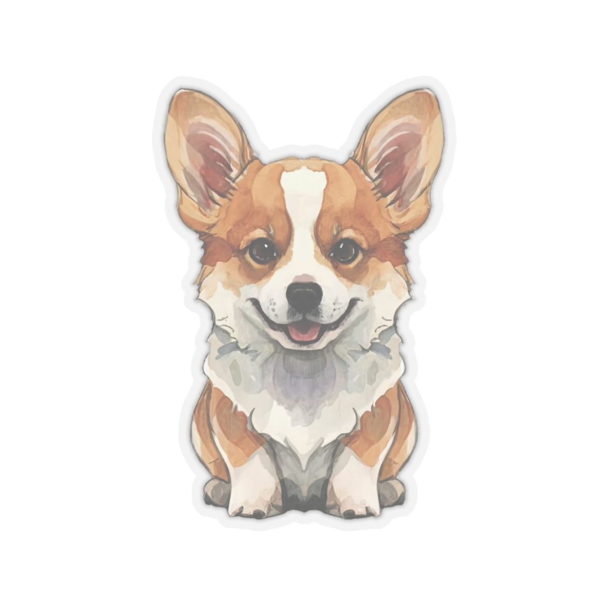 Cute Corgi Watercolor Cartoon Sticker