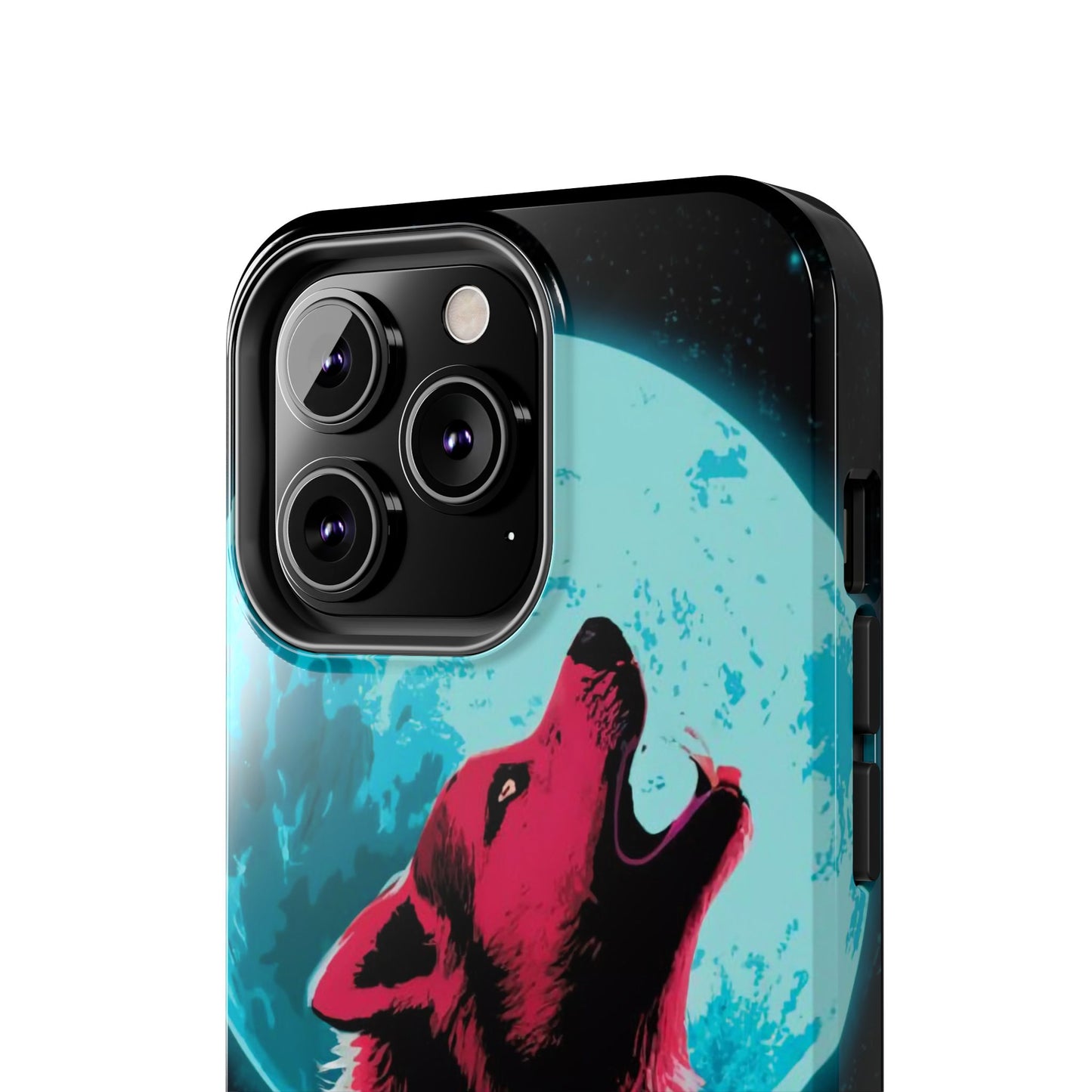 Teal Moon Wolf Serenade Tough Phone Case