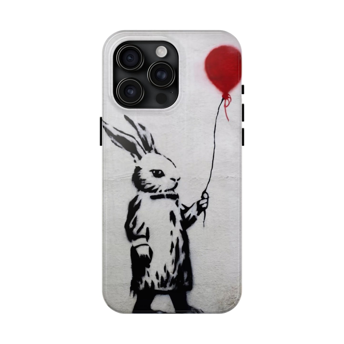 Banksy-Inspired Rabbit Balloon Escape Tough Phone Case