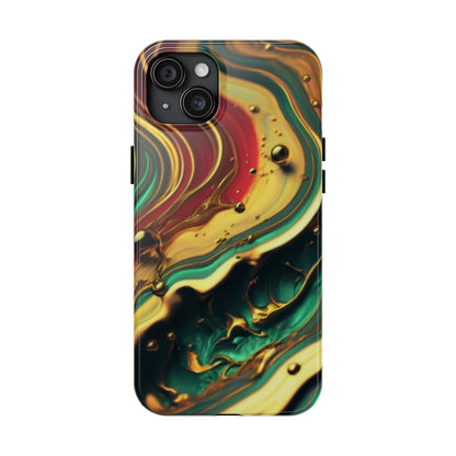 Golden Fluid Waves Defender Case