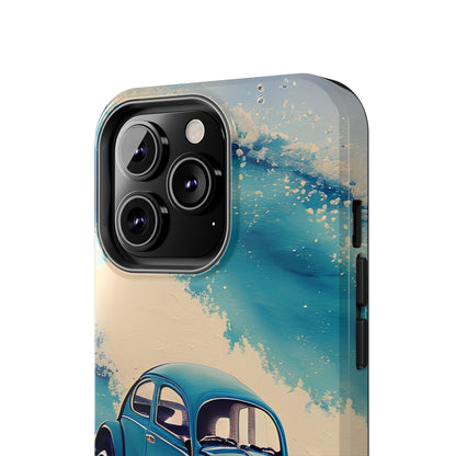 Wave Chasing Painted Blue VDub Beetle - Tough Phone Case