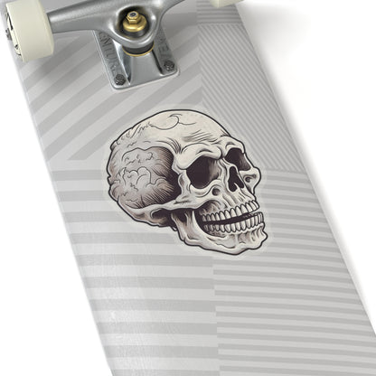 Light Tan Cracked Texture Skull Sticker