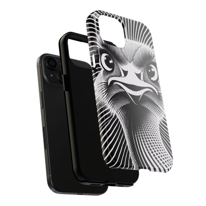 Mystical Stare Monochrome Ostrich Tough Phone Case