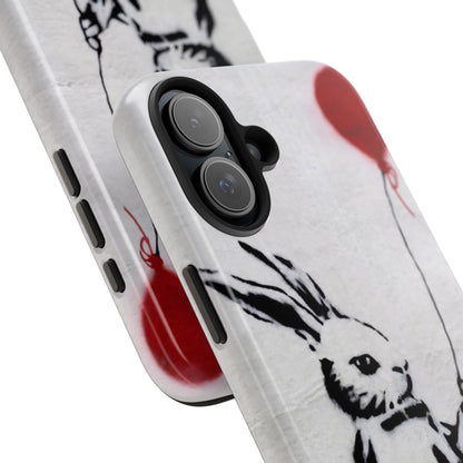 Banksy-Inspired Rabbit Balloon Escape Tough Phone Case