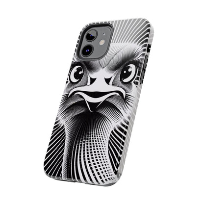 Mystical Stare Monochrome Ostrich Tough Phone Case