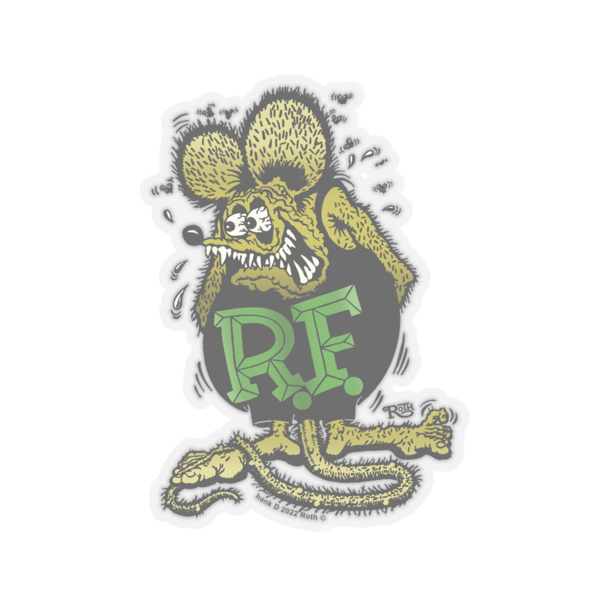 Bold Yellow & Black Rat Fink Sticker